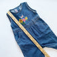 Denim Flower Embroidered Jumpsuit - Yellow Clover Vintage Kids Clothes