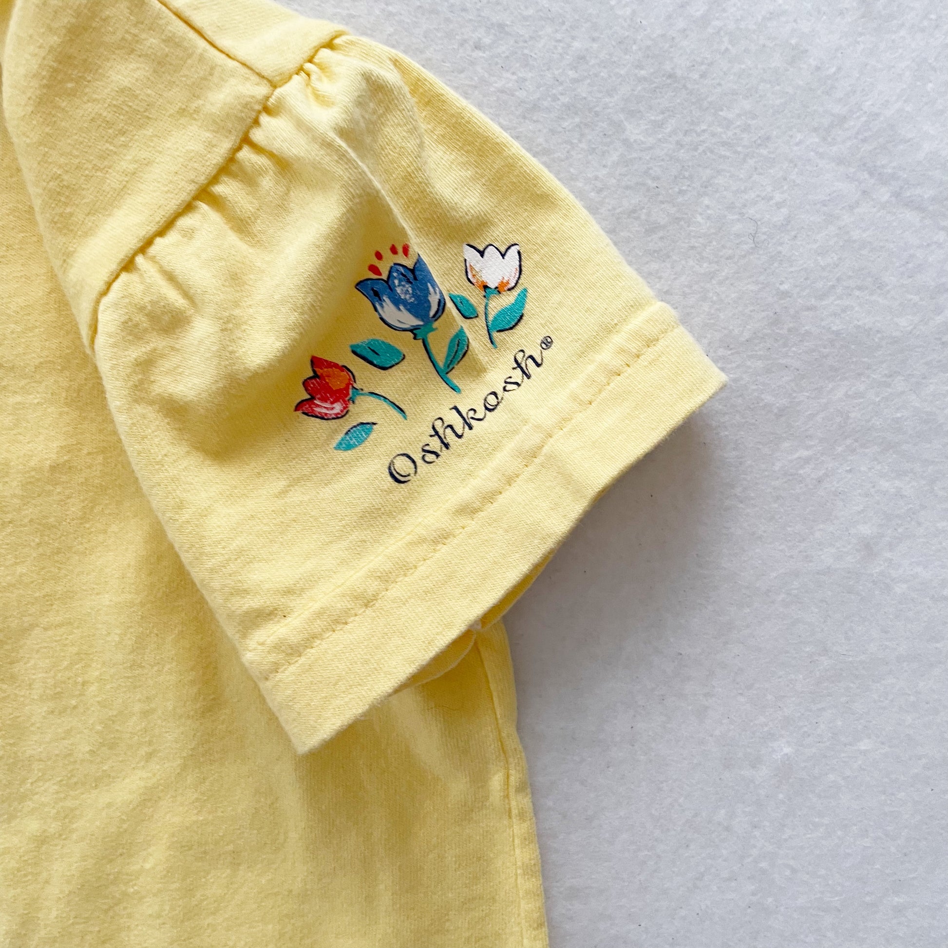 OshKosh Tulip Time Tee - Yellow Clover Vintage Kids Clothes