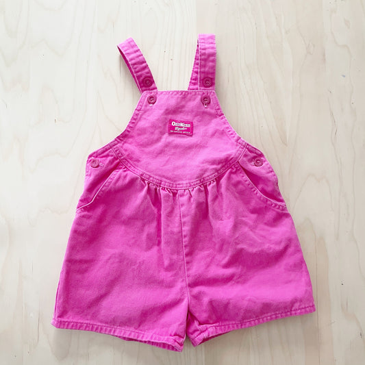 Vintage OhsKosh Pink Scoop Shortalls - Yellow Clover Vintage Kids Clothes