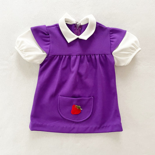 Montgomery Ward Strawberry Dress - Yellow Clover Vintage Kids Clothes