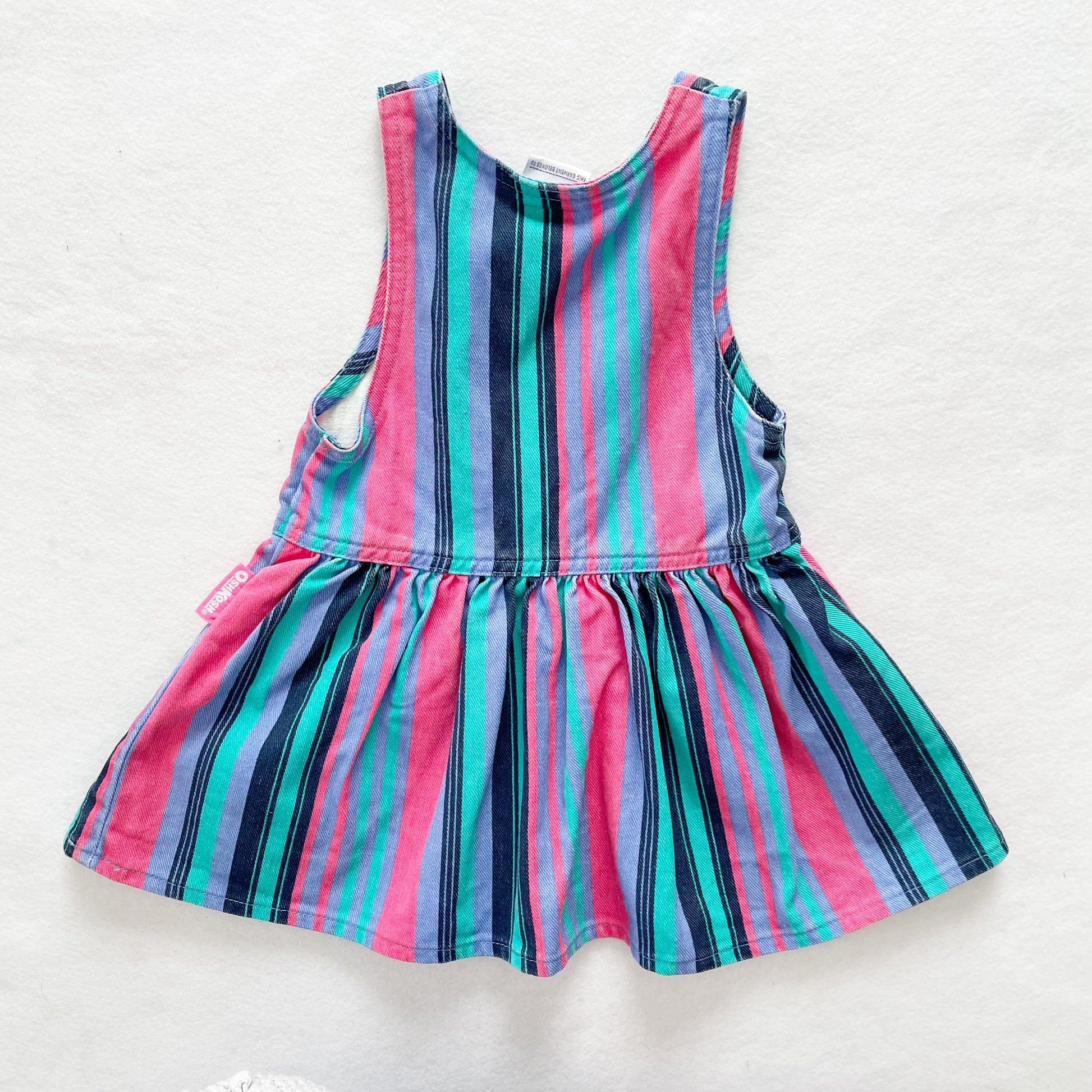 OshKosh Striped Denim Dress - Yellow Clover Vintage Kids Clothes