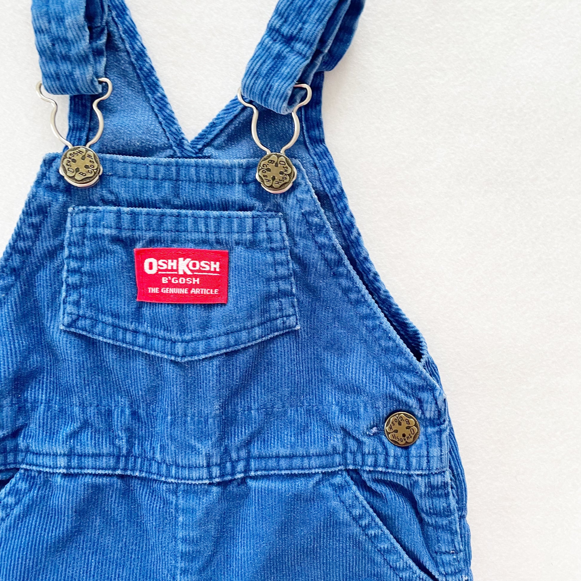 OshKosh Blue Cord Overalls - Yellow Clover Vintage Kids Clothes