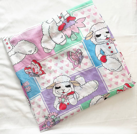 Vintage Lamb Chop Twin Fitted Sheet + Pillowcase