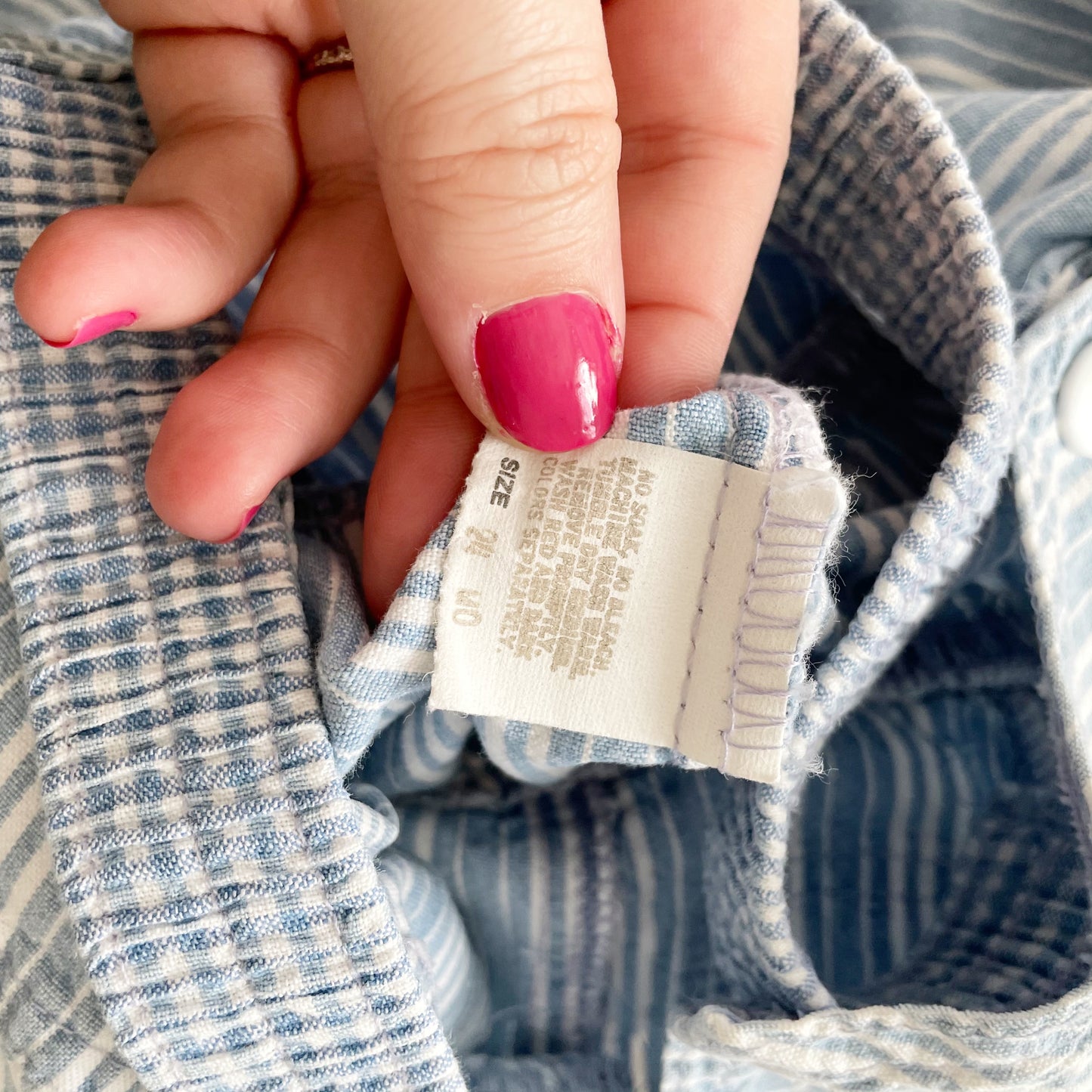 OshKosh Striped Gingham Bubble Overalls