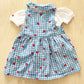 OshKosh Floral Gingham Dress Set - Yellow Clover Vintage Kids Clothes