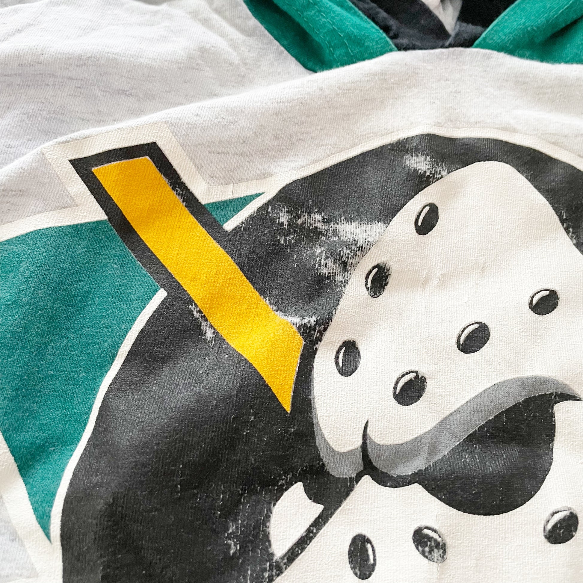 Adult Mighty Ducks Hooded Tee - Yellow Clover Vintage Kids Clothes