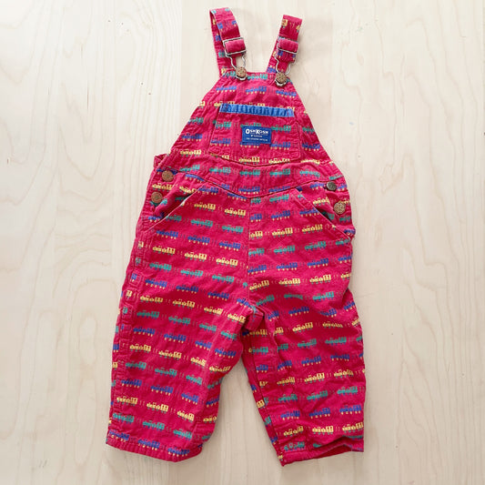 Vintage OshKosh Train Woven Overalls
