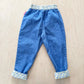 OshKosh Blue Wash Yellow Floral Pull On Pants - Yellow Clover Vintage Kids Clothes