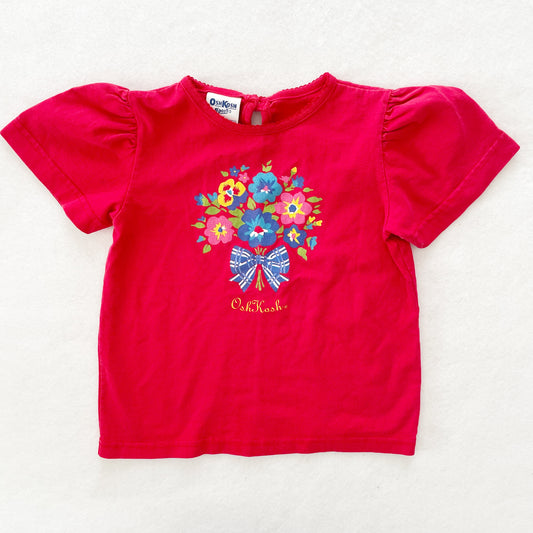 OshKosh Floral Bouquet Tee - Yellow Clover Vintage Kids Clothes