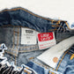 Levi’s Dark Wash White Tab Shorts - Yellow Clover Vintage Kids Clothes