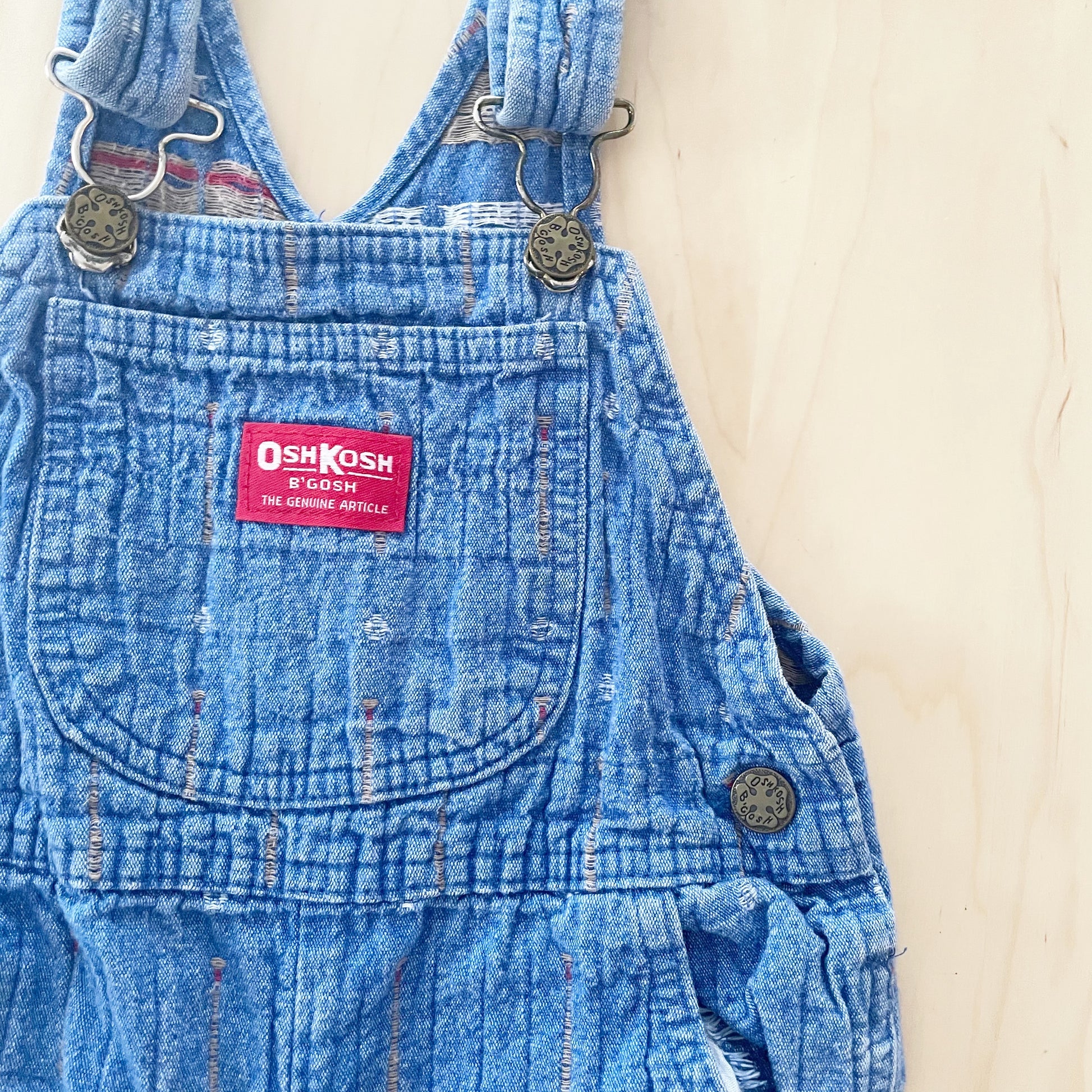OshKosh Baseball Woven Overalls - Yellow Clover Vintage Kids Clothes