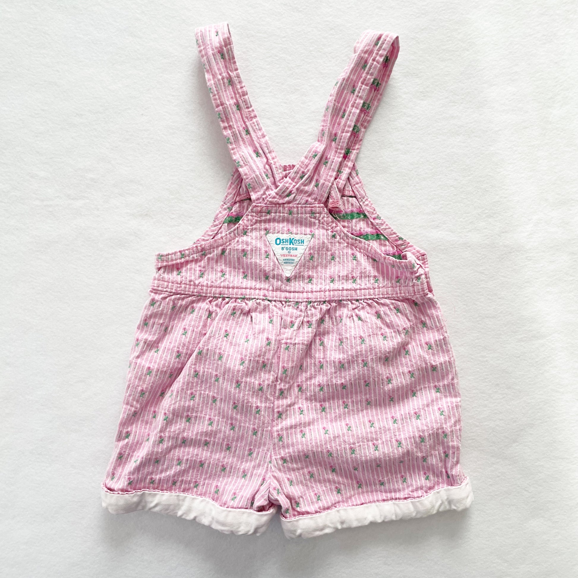 OshKosh Floral Woven Shortalls - Yellow Clover Vintage Kids Clothes