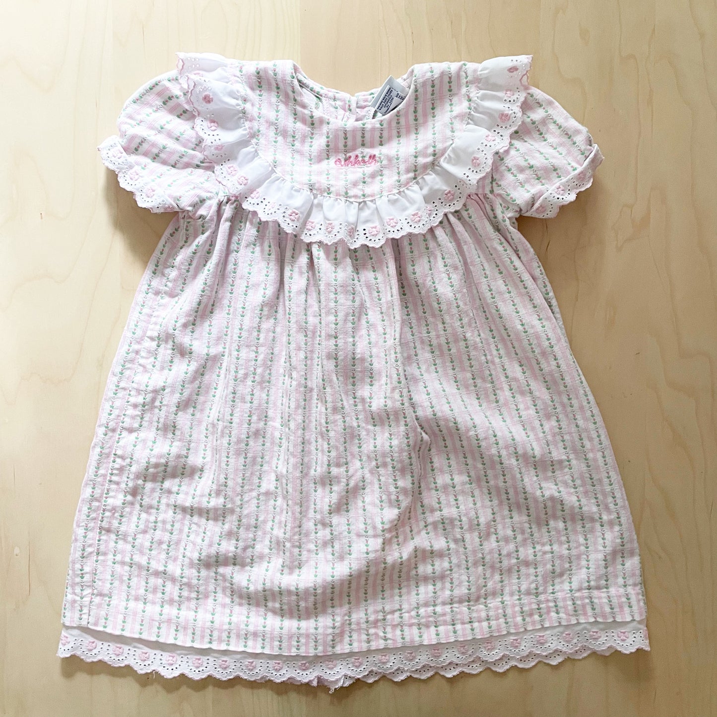 Vintage OshKosh Floral Woven Eyelet Dress