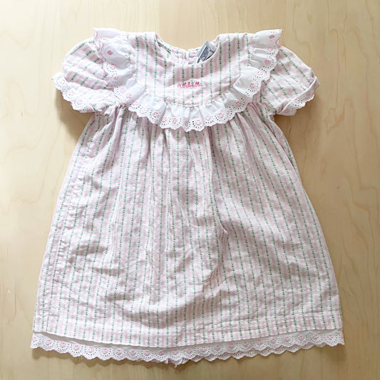 OshKosh Floral Woven Eyelet Dress - Yellow Clover Vintage Kids Clothes