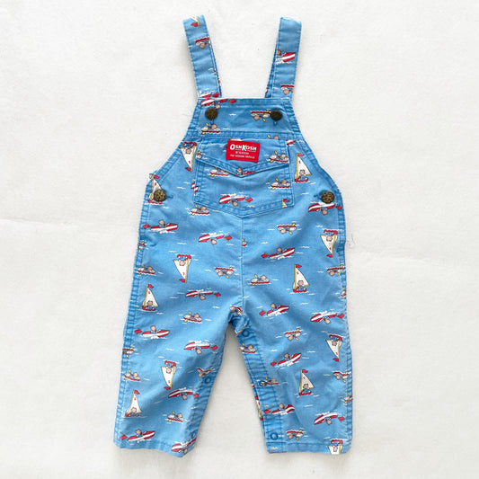 OshKosh Sailboat Bears Overalls - Yellow Clover Vintage Kids Clothes