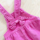 OshKosh Pink Cord Bow Back Overalls - Yellow Clover Vintage Kids Clothes