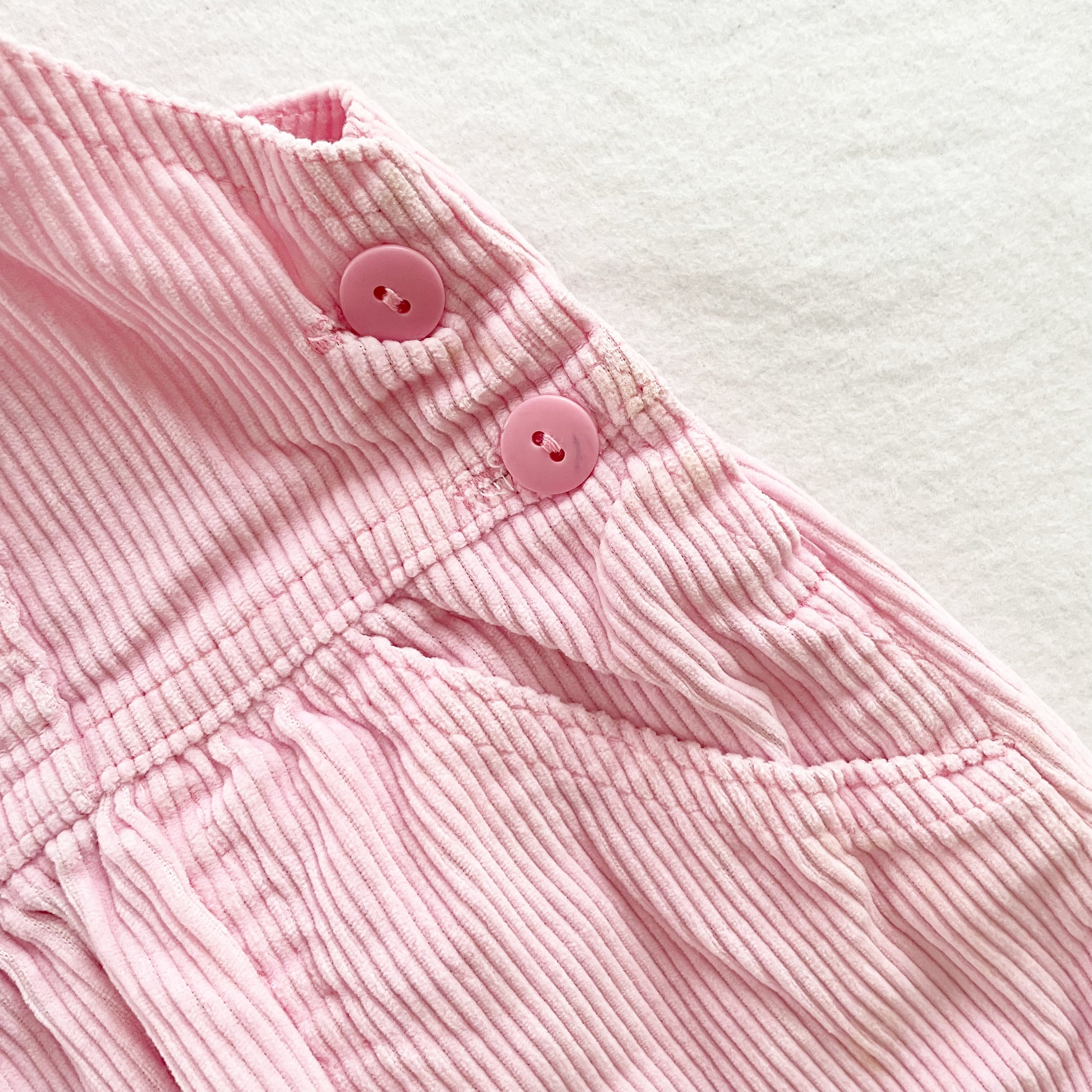 OshKosh Light Pink Cord Overalls - Yellow Clover Vintage Kids Clothes