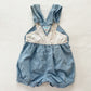 OshKosh Floral V Strap Bubble Overalls - Yellow Clover Vintage Kids Clothes