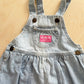 OshKosh Light Wash Bubble Overalls - Yellow Clover Vintage Kids Clothes