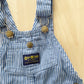 OshKosh Medium Blue Hickory Striped Shortalls - Yellow Clover Vintage Kids Clothes