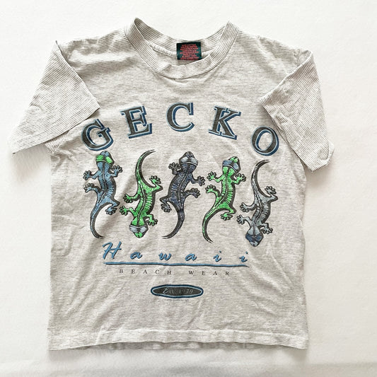 Vintage Gecko Hawaii Striped Kids Graphic Tee