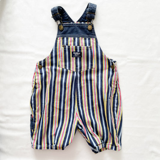 OshKosh Striped Baggy Shortalls - Yellow Clover Vintage Kids Clothes