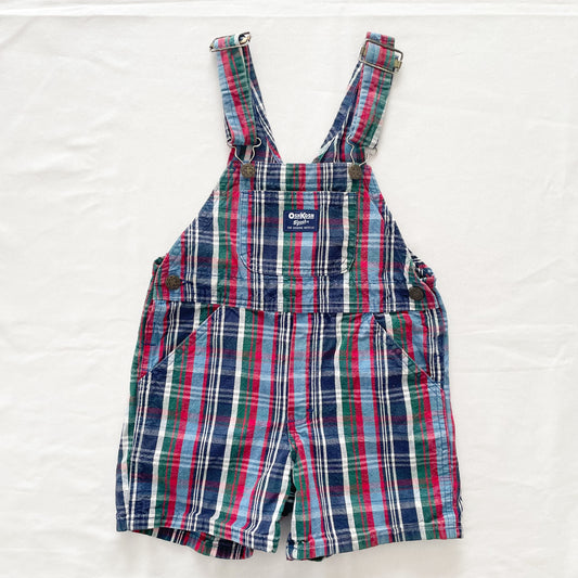 OshKosh Plaid Shortalls - Yellow Clover Vintage Kids Clothes