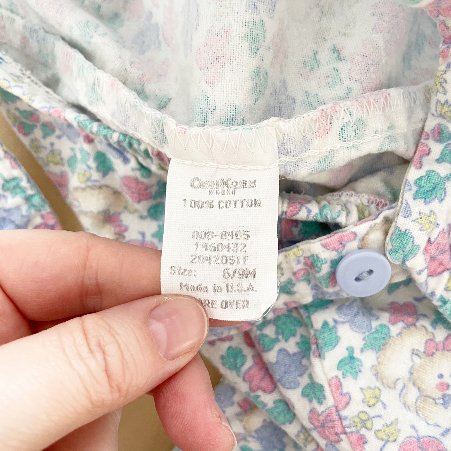 Vintage Baby B’gosh Kitty + Leaves Footed Overalls - Yellow Clover Vintage Kids Clothes