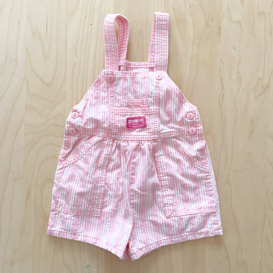 OshKosh Striped Gingham Patch Shortalls - Yellow Clover Vintage Kids Clothes
