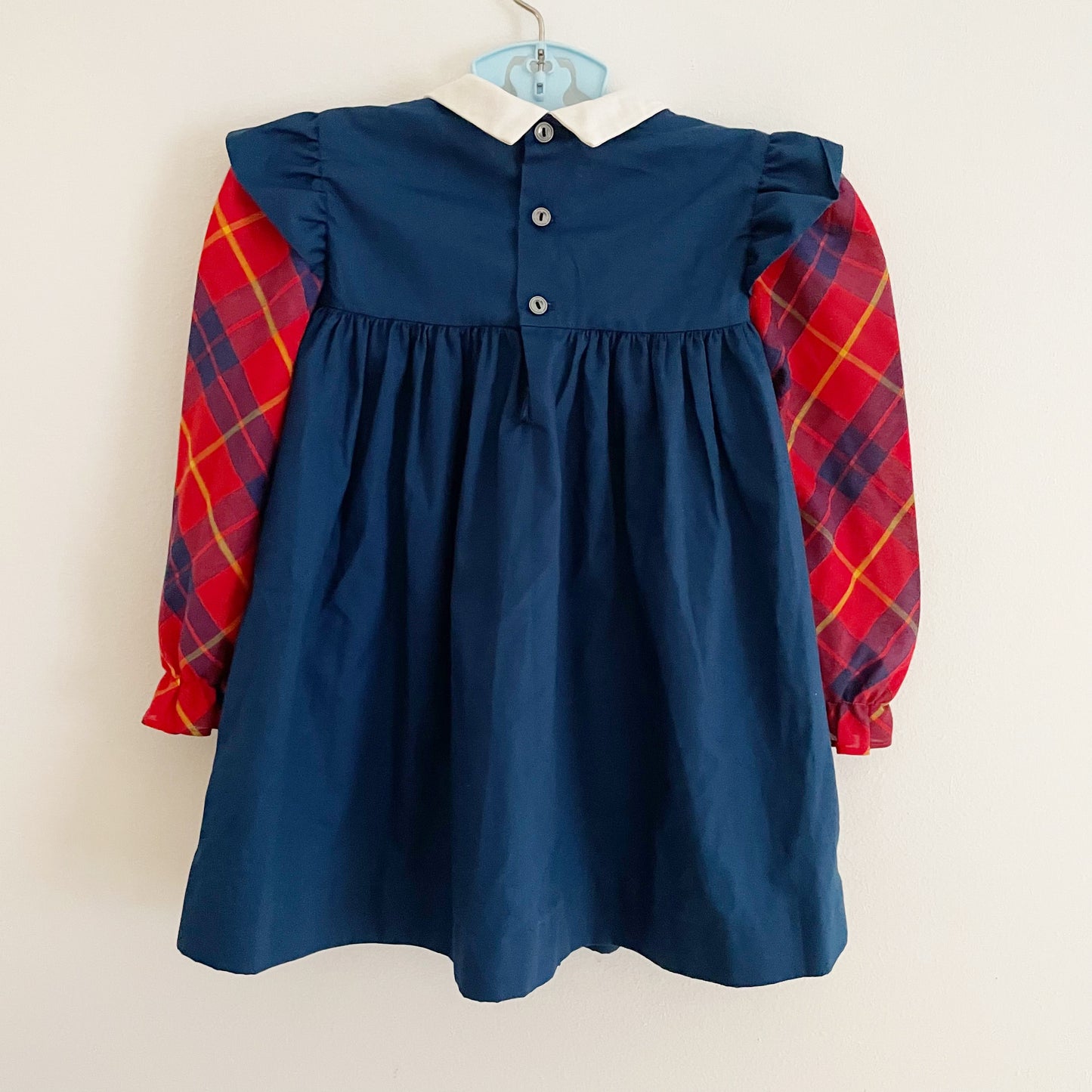 Polly Flinders (?) Smocked Plaid Dress - Yellow Clover Vintage Kids Clothes