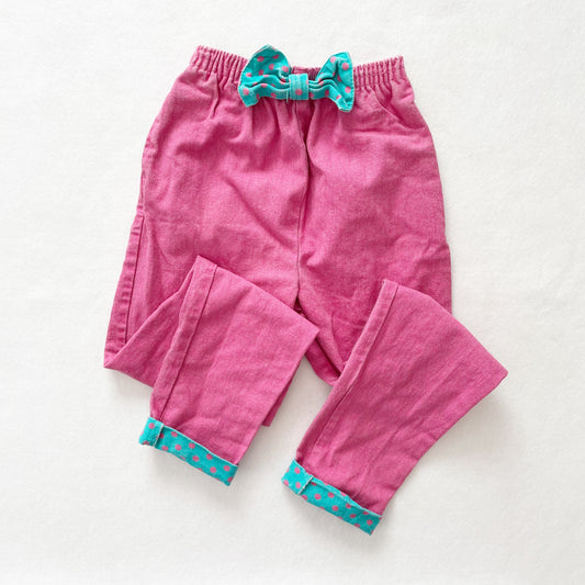 OshKosh Polka Dot Bow Front Pants - Yellow Clover Vintage Kids Clothes