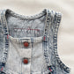 Levi’s Acid Wash Heart Patch Denim Dress • 18m - Yellow Clover Vintage Kids Clothes