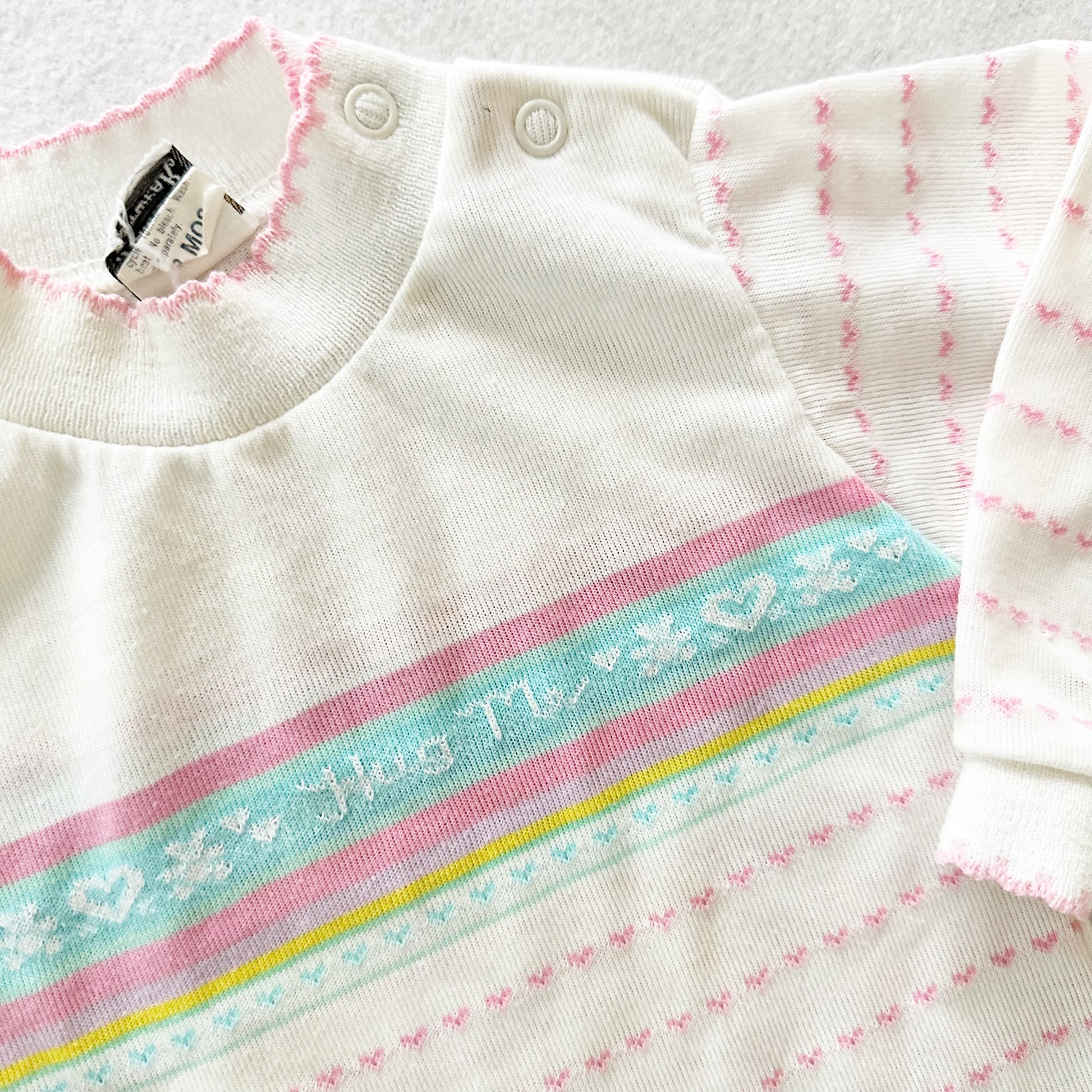 Hug Me Stripe Shirt - Yellow Clover Vintage Kids Clothes