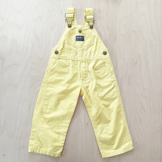 OshKosh Yellow Classic Cut Overalls - Yellow Clover Vintage Kids Clothes