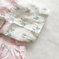 OshKosh Floral Print Light Pink Ruffle Collar Dress - Yellow Clover Vintage Kids Clothes