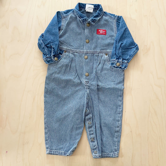 Vintage Baby B’gosh Authentic Denim Jumpsuit - Yellow Clover Vintage Kids Clothes