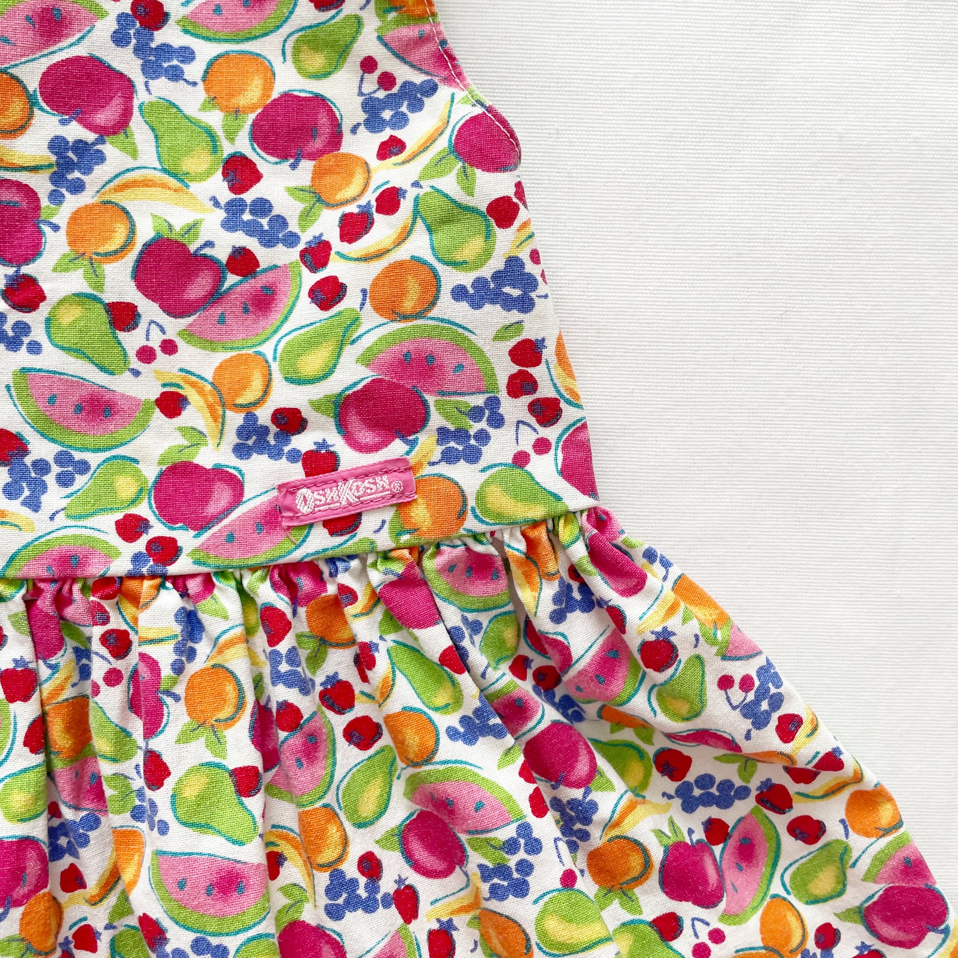 OshKosh Fruit Print Crossback Dress - Yellow Clover Vintage Kids Clothes
