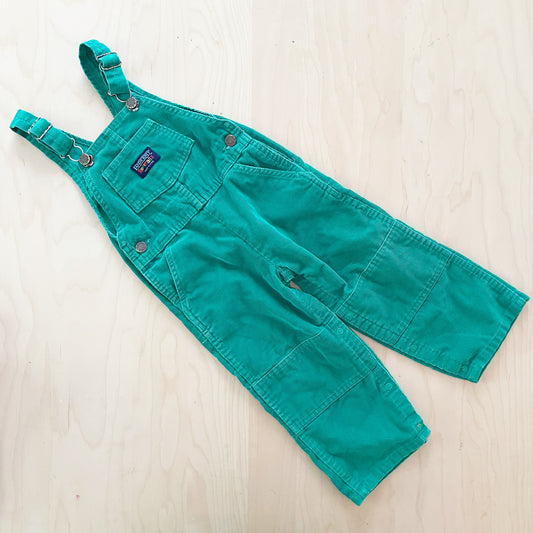 Vintage Lands’ End Green Cord Toddler Overalls