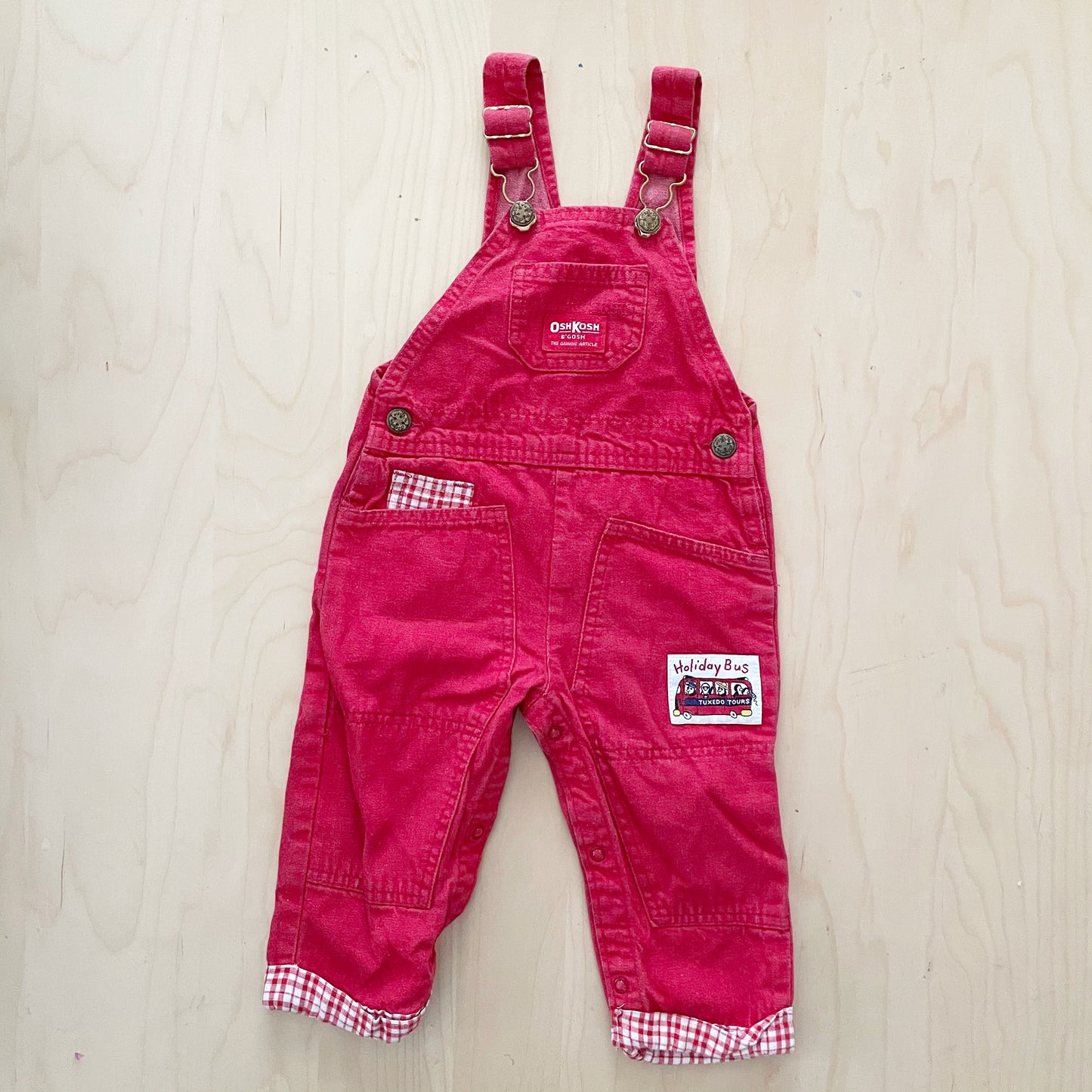 OshKosh Holiday Bus Patch Overalls