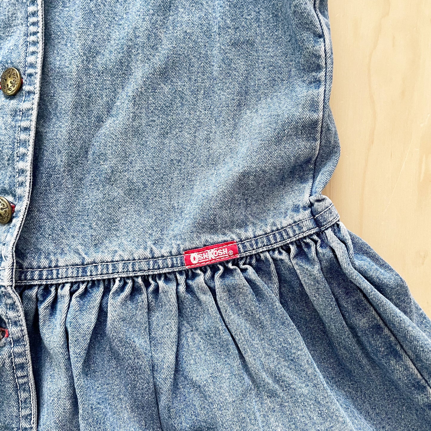OshKosh Denim Button Front Dress - Yellow Clover Vintage Kids Clothes