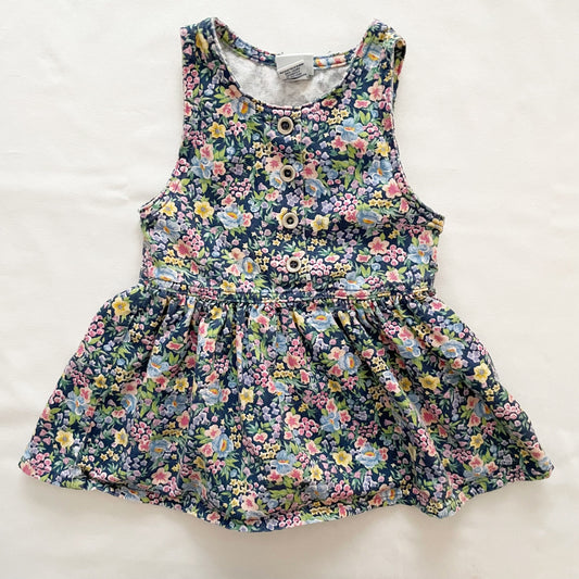 OshKosh Dark Floral Drop Waist Dress - Yellow Clover Vintage Kids Clothes