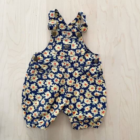 OshKosh Sunflower Baggy Shortalls - Yellow Clover Vintage Kids Clothes