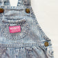 OshKosh Acid Wash Hickory Stripe Shortalls - Yellow Clover Vintage Kids Clothes