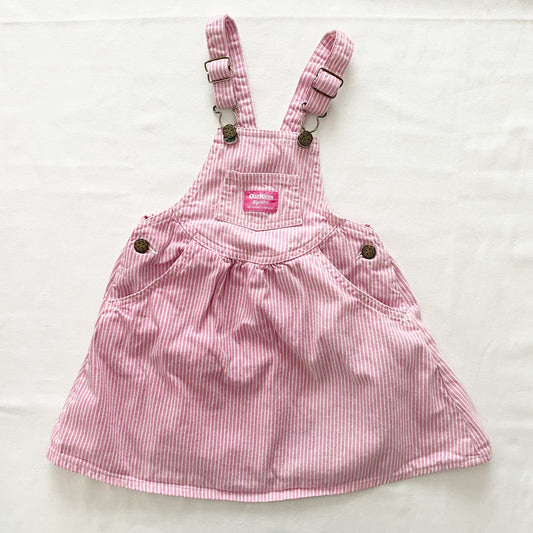OshKosh Pink Hickory Stripe Scoop Cut Skirtall - Yellow Clover Vintage Kids Clothes