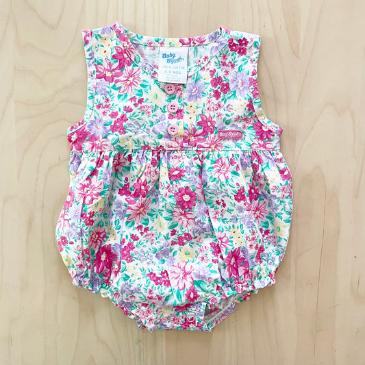 Baby B’gosh Floral Cotton Romper - Yellow Clover Vintage Kids Clothes