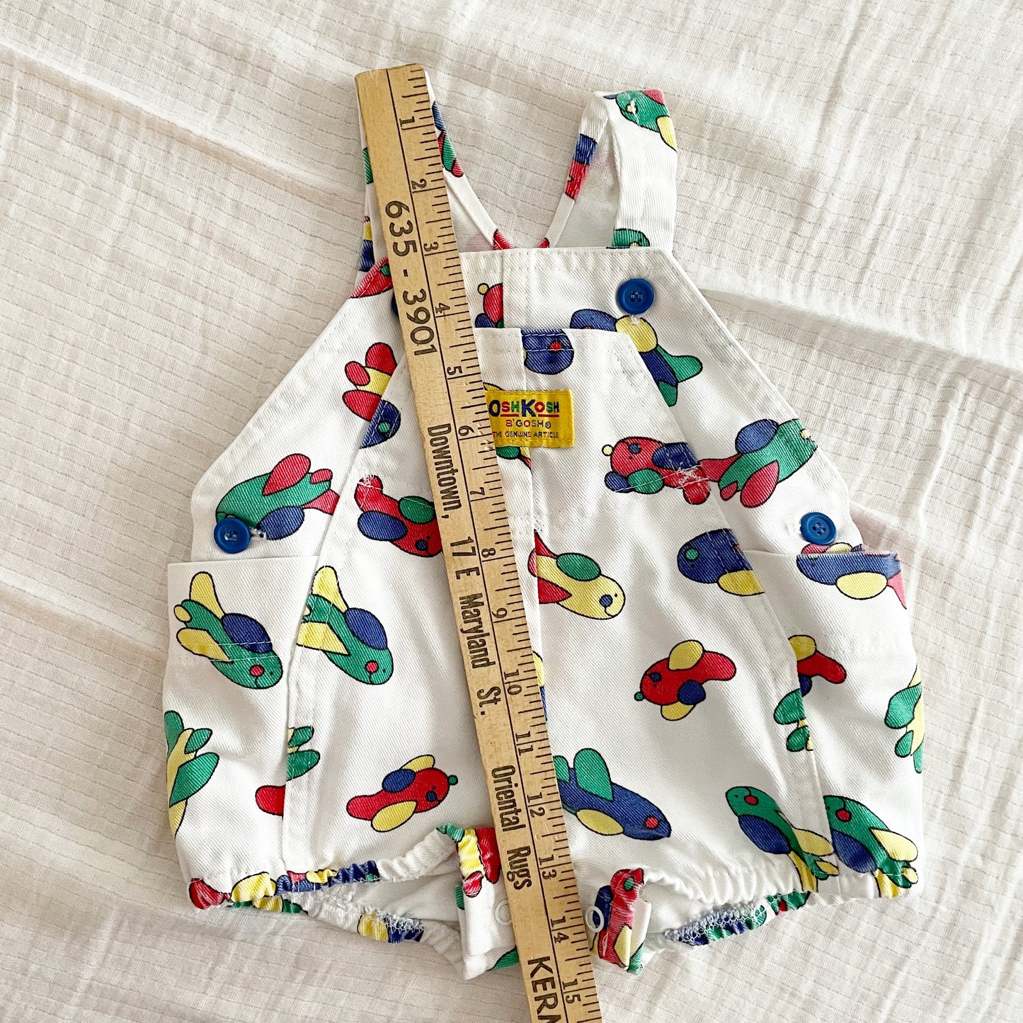 OshKosh Pudgy Planes Bubble Romper - Yellow Clover Vintage Kids Clothes