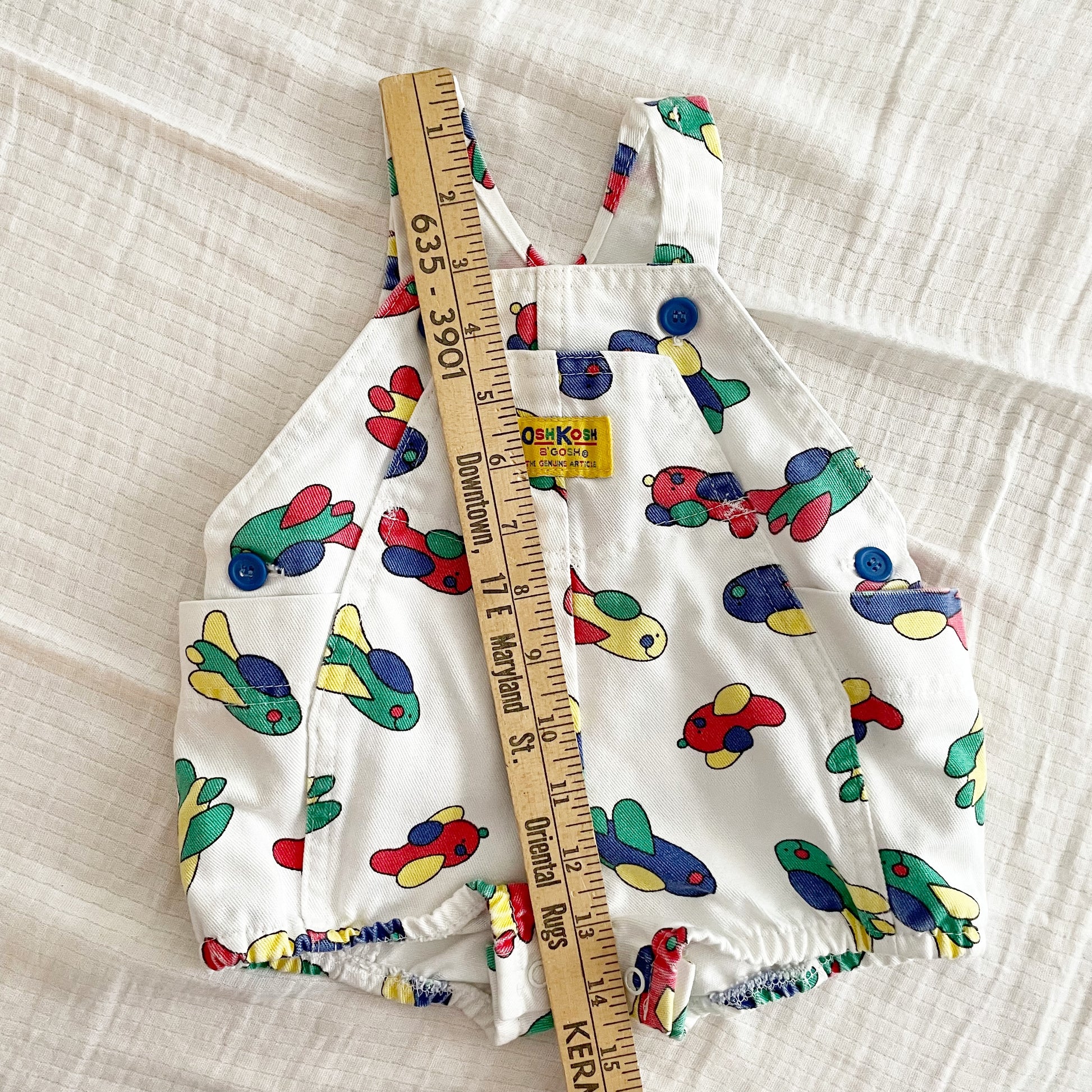 OshKosh Pudgy Planes Bubble Romper - Yellow Clover Vintage Kids Clothes