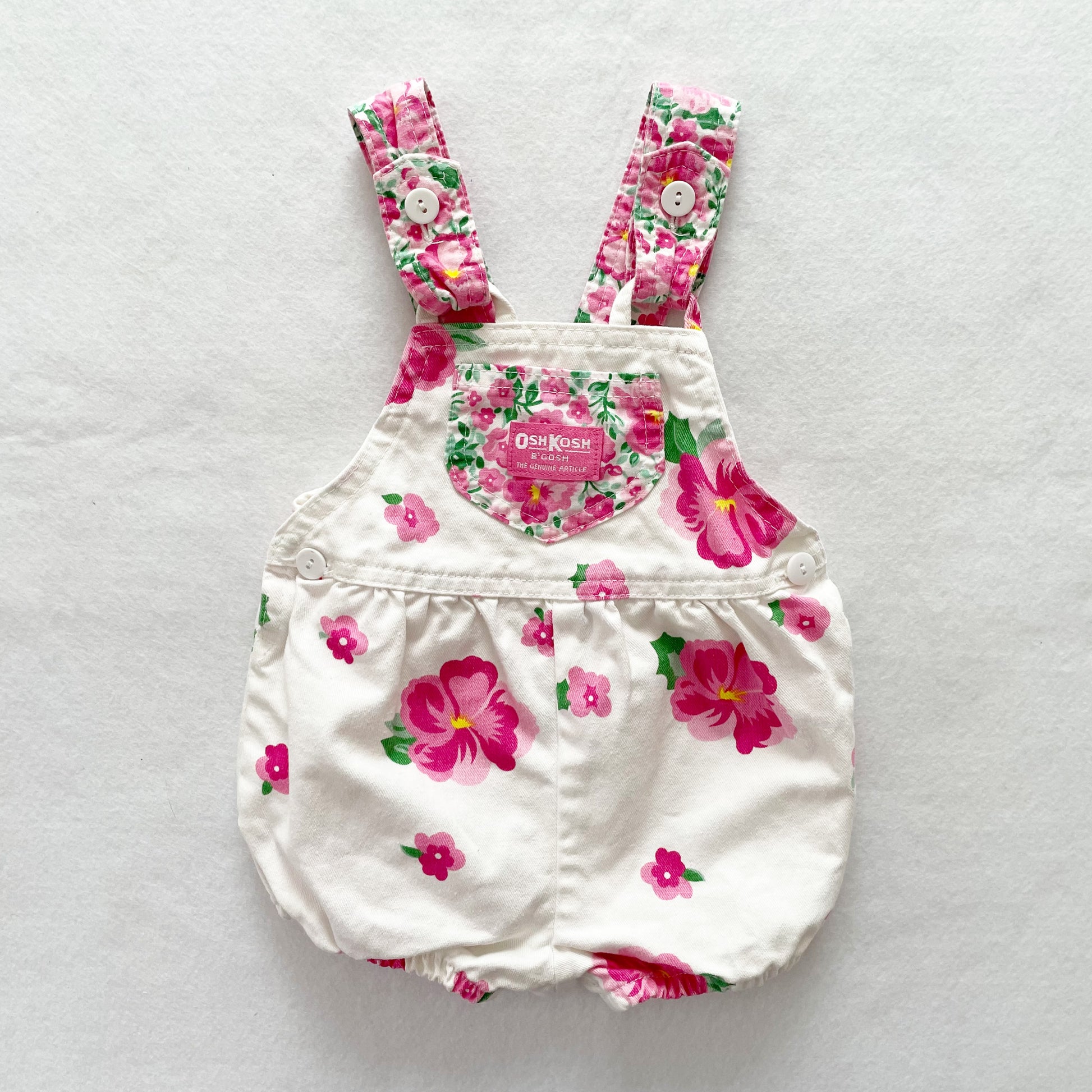 OshKosh Hibiscus Floral Bubble - Yellow Clover Vintage Kids Clothes