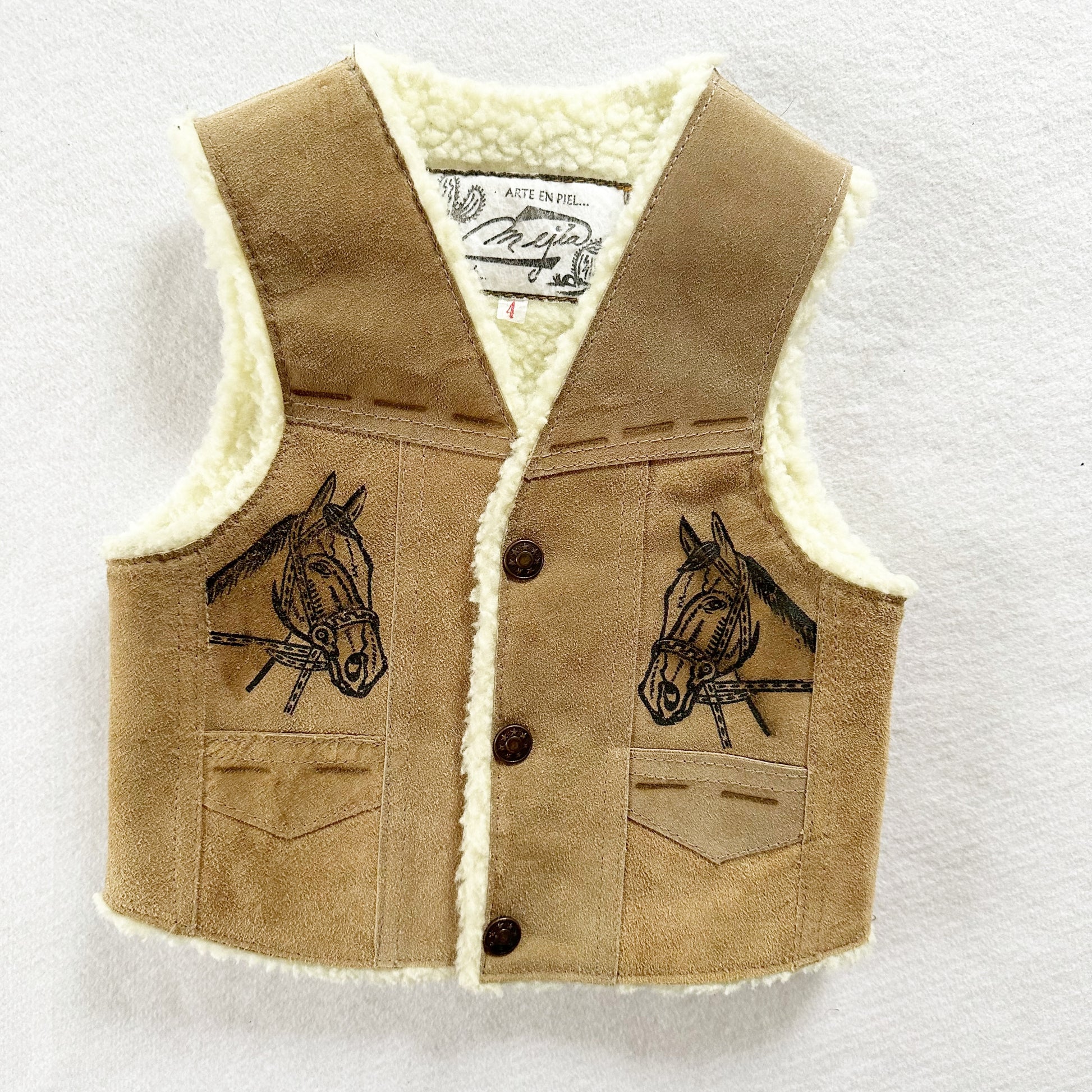 Artisan Made Horse Vest - Yellow Clover Vintage Kids Clothes