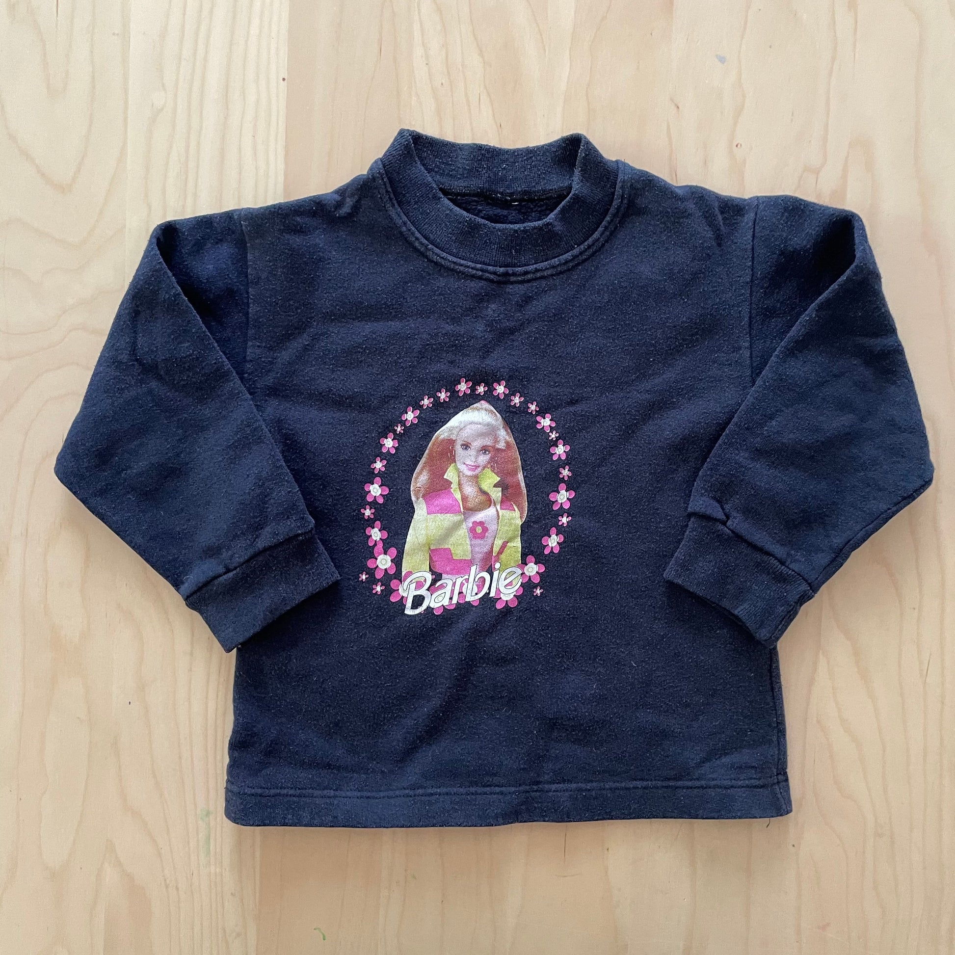 Barbie Black Sweatshirt - Yellow Clover Vintage Kids Clothes